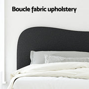 Artiss DARA Black Boucle Queen Bed Frame