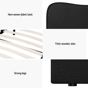 Artiss DARA Black Boucle Queen Bed Frame