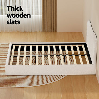 Artiss Bed Frame Queen Size Boucle DARA BFRAME-H-DARA-Q-WH-ABC