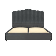 Artiss Bed Frame Double Size Velvet Grey FION