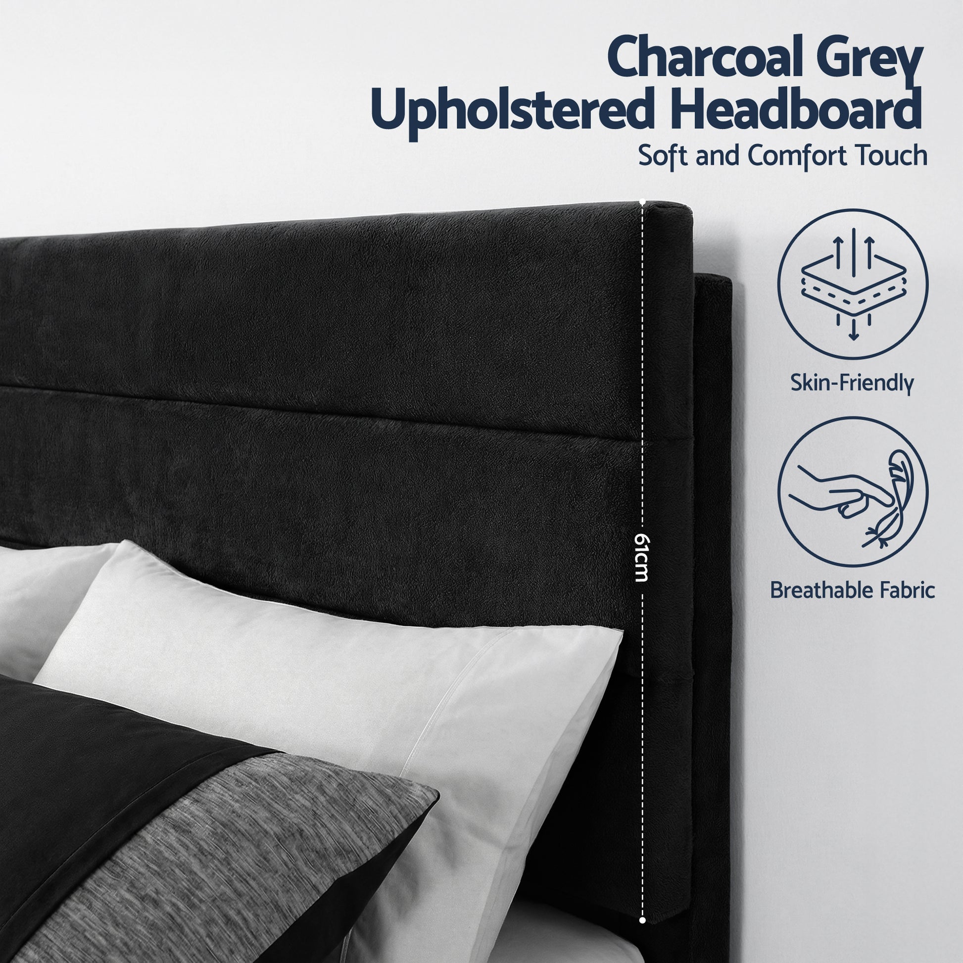 Artiss Queen Bed Frame Upholstered Platform Base with Geometric Headboard Black Velvet BFRAME-H-HUSH-Q-BK-AB