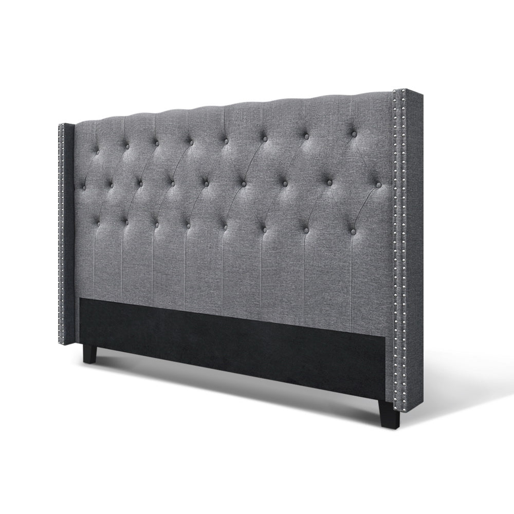 Artiss Bed Head Headboard King Size Fabric - LUCA Grey BFRAME-H-LUCA-K-GY