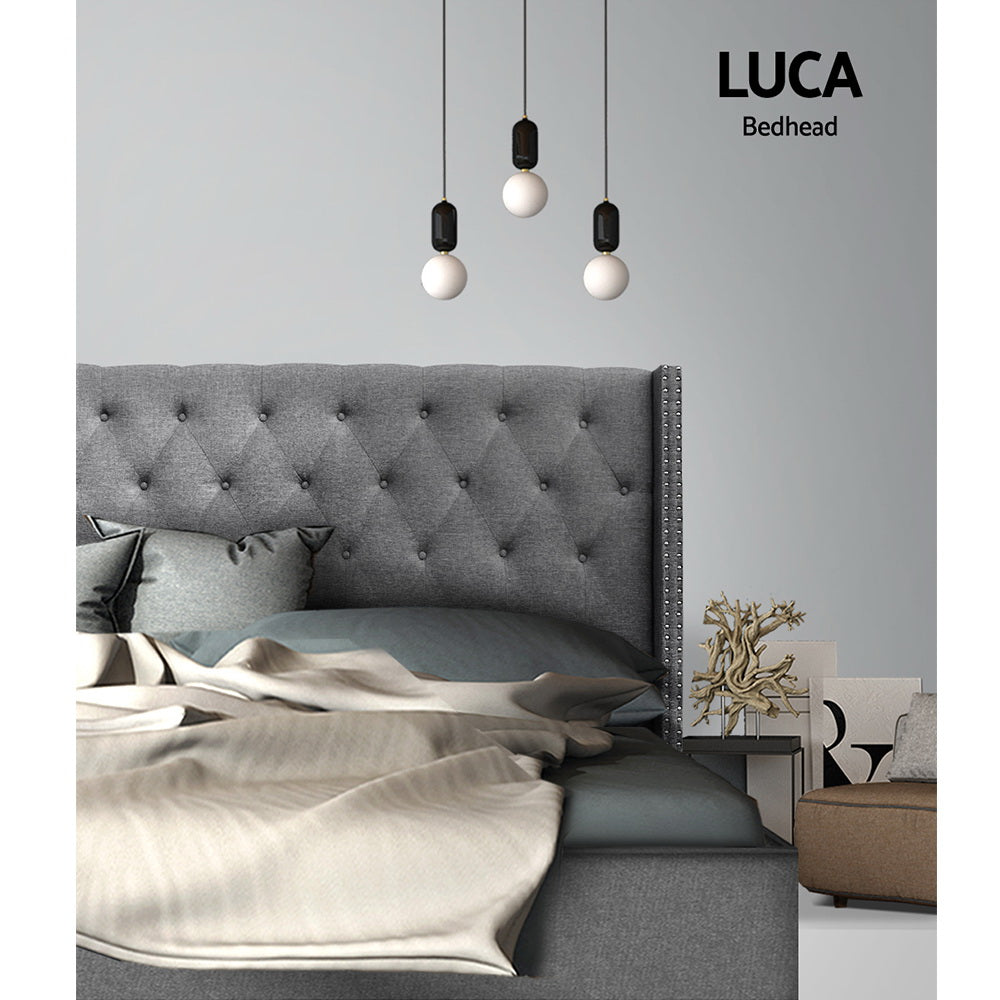 Artiss Bed Head Headboard King Size Fabric - LUCA Grey BFRAME-H-LUCA-K-GY