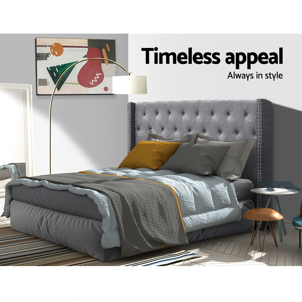 Artiss Bed Head Headboard King Size Fabric - LUCA Grey BFRAME-H-LUCA-K-GY