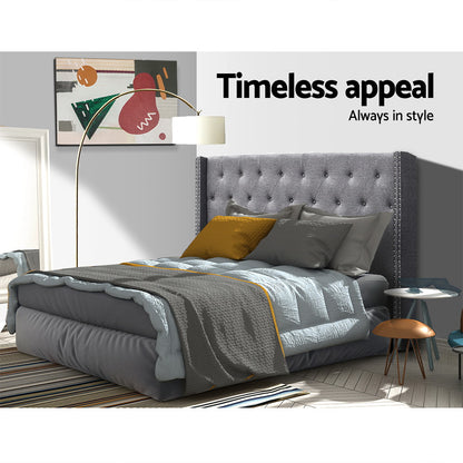 Artiss Bed Head Headboard King Size Fabric - LUCA Grey BFRAME-H-LUCA-K-GY