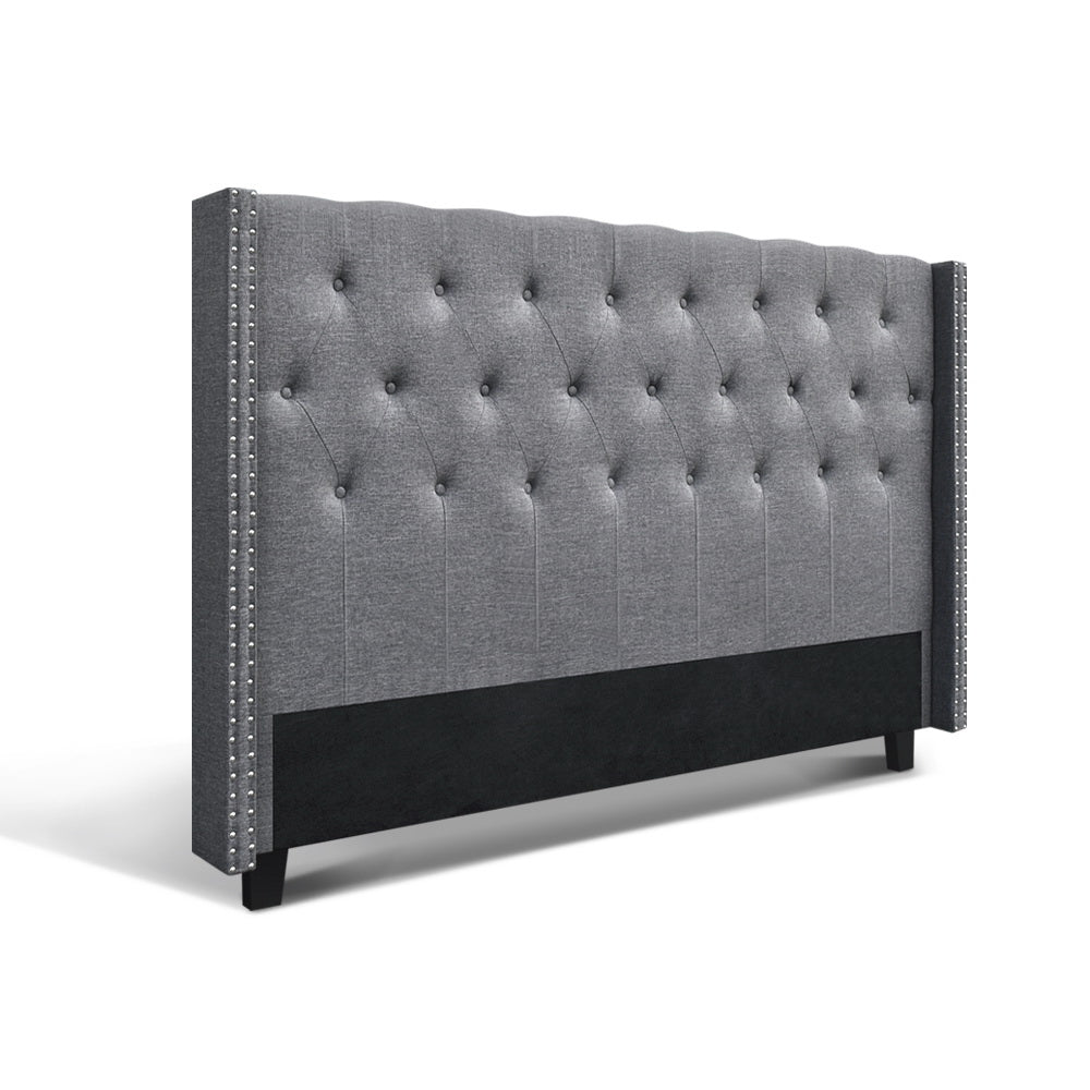 Artiss Bed Head Headboard King Size Fabric - LUCA Grey BFRAME-H-LUCA-K-GY
