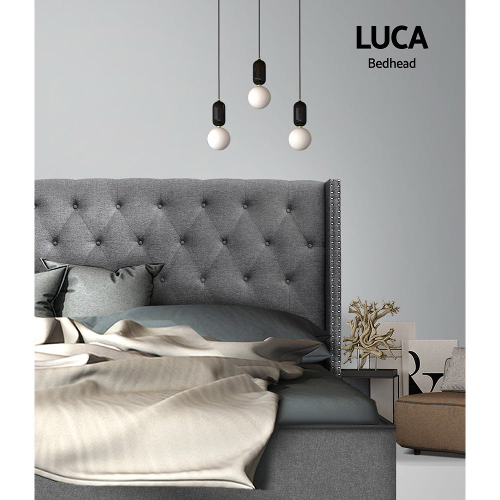 Artiss Bed Head Headboard Queen Size Fabric - LUCA Grey BFRAME-H-LUCA-Q-GY