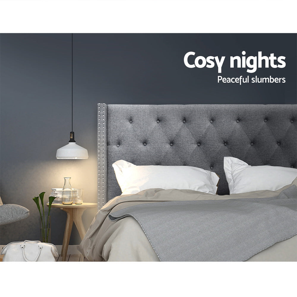 Artiss Bed Head Headboard Queen Size Fabric - LUCA Grey BFRAME-H-LUCA-Q-GY