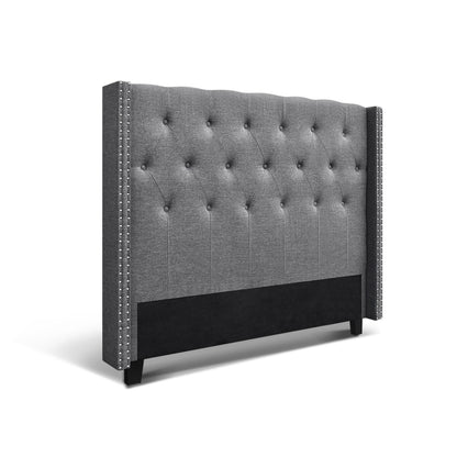 Artiss Bed Head Headboard Queen Size Fabric - LUCA Grey BFRAME-H-LUCA-Q-GY