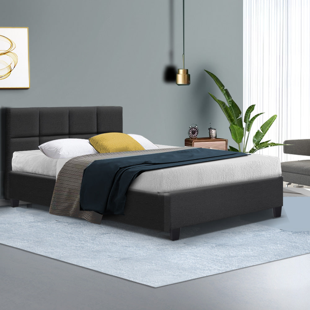 Artiss Bed Frame Double Size Charcoal TINO BFRAME-H-TINO-D-CA-AB