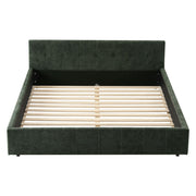 Artiss King Bed Frame Chenille Heavy Duty Platform Base Green 300kg Support No Box Spring Needed