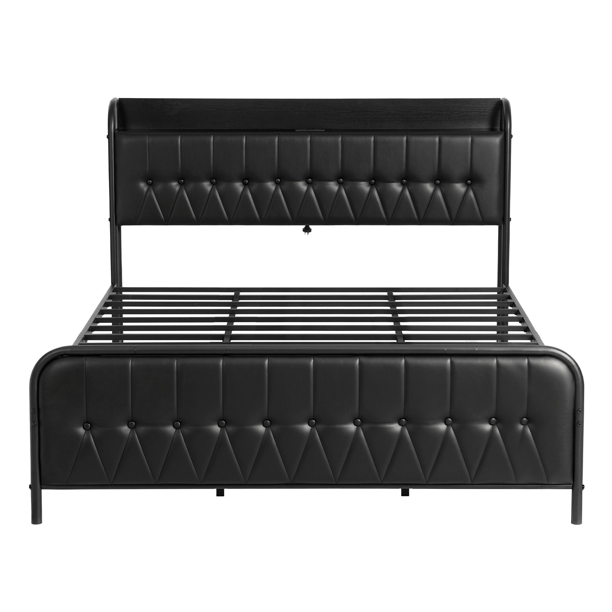 Artiss King Bed Frame with Storage Headboard SAA Certified Charging Station BFRAME-J-MARK-K-BK-AB