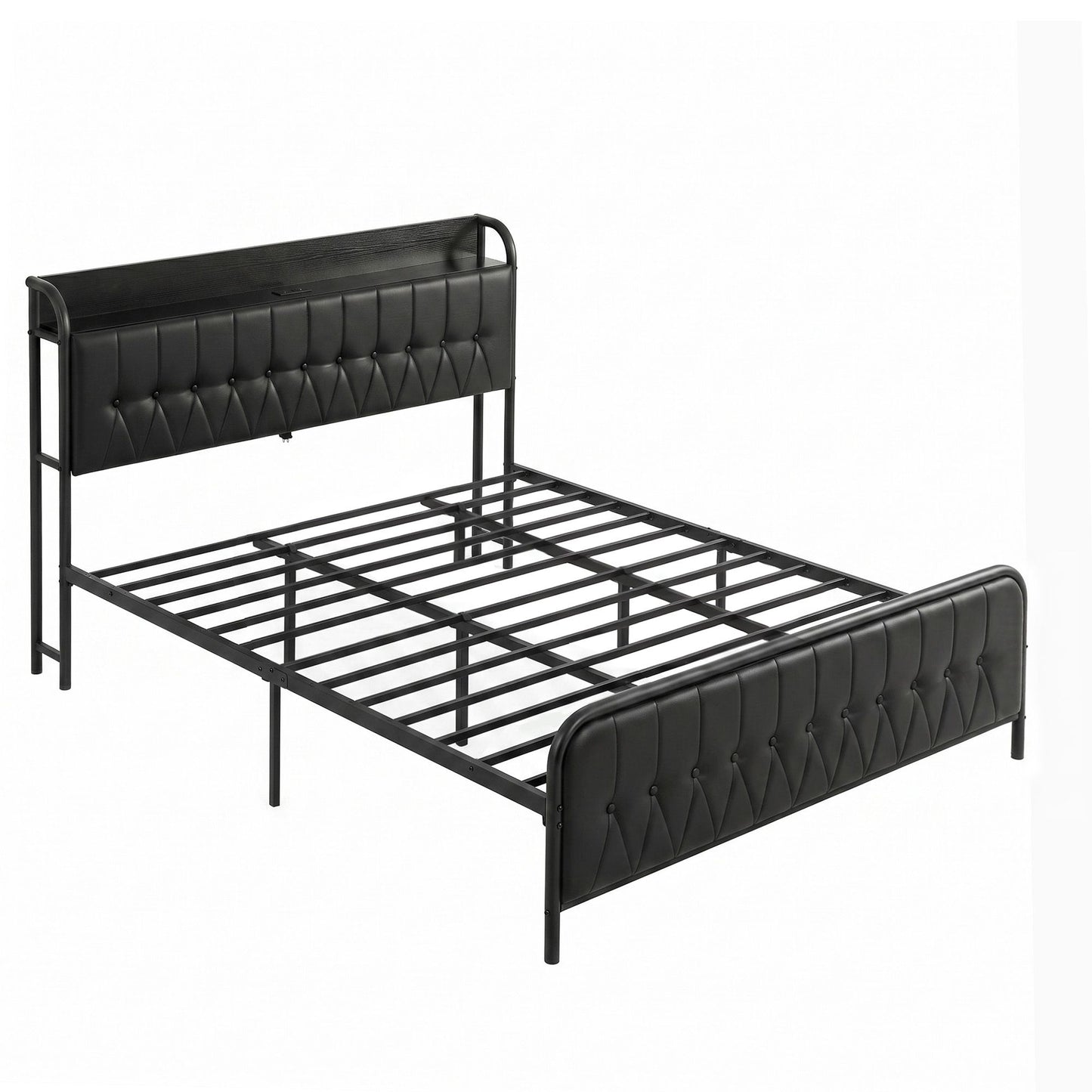 Artiss King Bed Frame with Storage Headboard SAA Certified Charging Station BFRAME-J-MARK-K-BK-AB