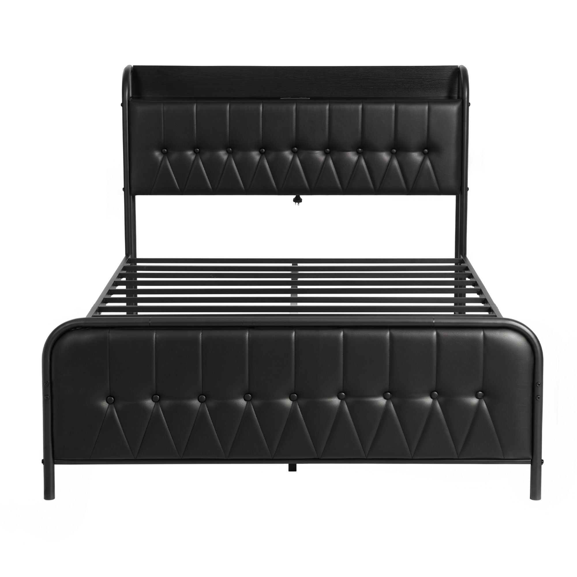 Artiss Queen Bed Frame with Storage Headboard SAA Certified Charging Station BFRAME-J-MARK-Q-BK-AB