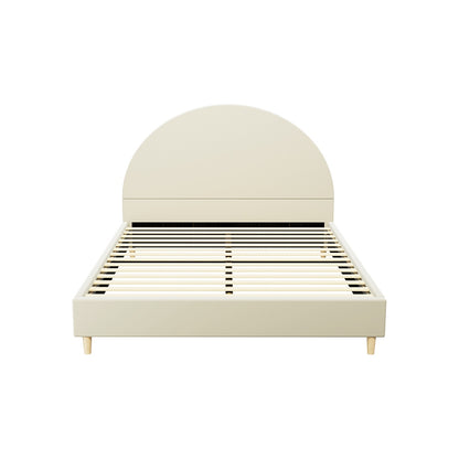 Artiss Bed Frame Queen Size Velvet Cream ELLA BFRAME-K-ELLA-Q-TED-ABC