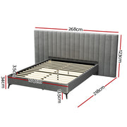 Artiss Bed Frame Queen Size Velvet Grey LOTT BFRAME-K-LOTT-Q-GY-ABCD