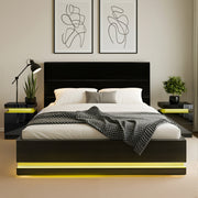 Artiss RGB LED Queen Bed Frame with 2 Beside Tables Set 16 Colour Mood Lighting BFRAME-LUMI-Q-BS-SET