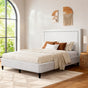 Artiss Queen Bed Frame with Headboard Platform Bed Base Grey Beige Fabric Metal BFRAME-MASON-RIVE-Q-GR