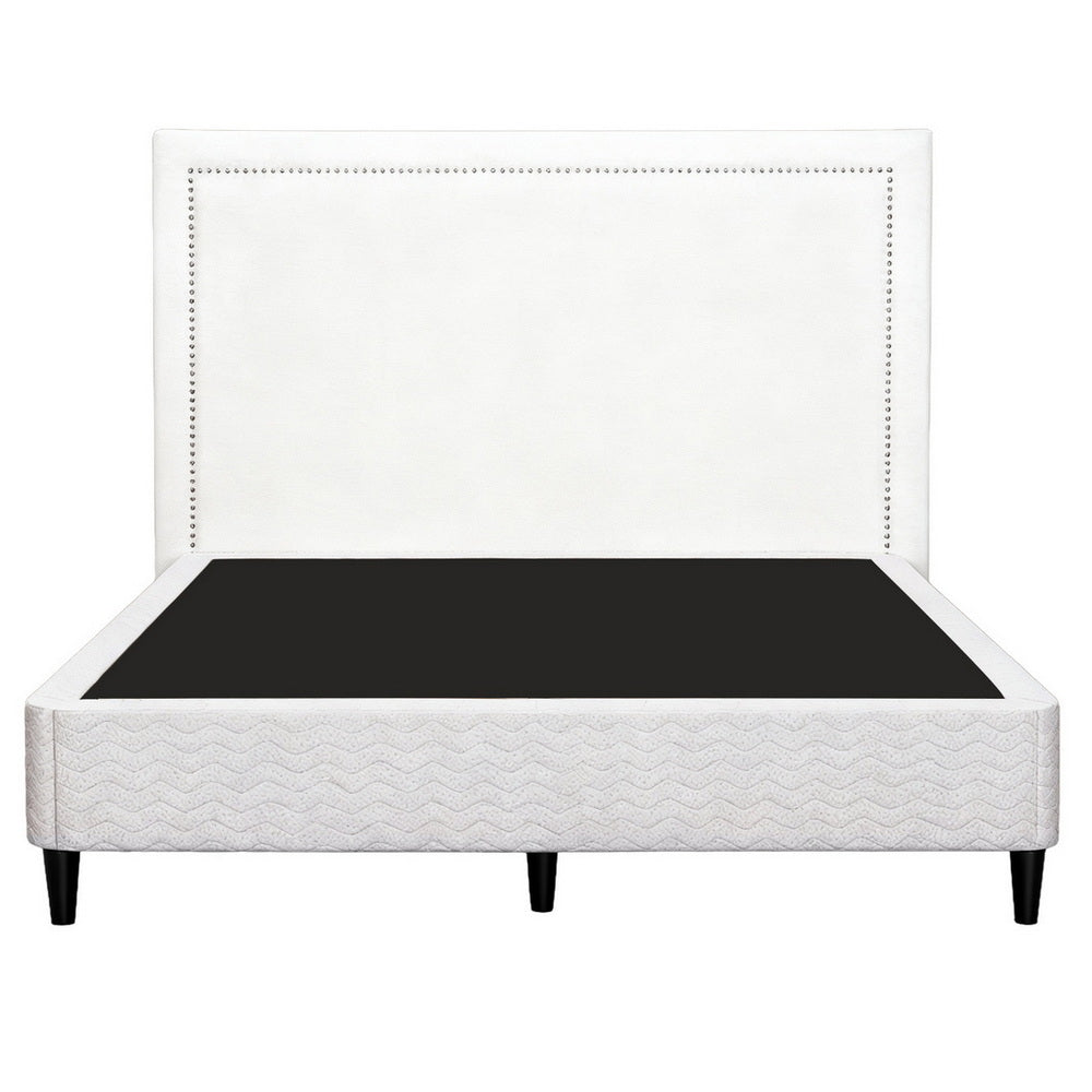 Artiss Queen Bed Frame with Headboard Platform Bed Base Grey Beige Fabric Metal BFRAME-MASON-RIVE-Q-GR