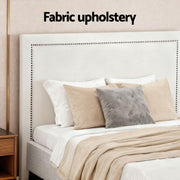 Artiss Queen Bed Frame with Headboard Platform Bed Base Grey Beige Fabric Metal BFRAME-MASON-RIVE-Q-GR