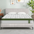 Artiss BedStory AMMY Beige King Bed Frame and Mattress Set