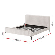 Artiss BedStory AMMY Beige King Bed Frame and Mattress Set