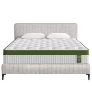 Artiss BedStory AMMY Beige King Bed Frame and Mattress Set