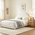 Artiss Gas Lift Queen Bed Frame with Bedside Table Set Boucle Fabric Upholstered Platform Bed Nightstand BFRAME-SET-ELLA-SCAN-BS01