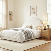 Artiss Gas Lift Queen Bed Frame with Bedside Table Set Boucle Fabric Upholstered Platform Bed Nightstand BFRAME-SET-ELLA-SCAN-BS01
