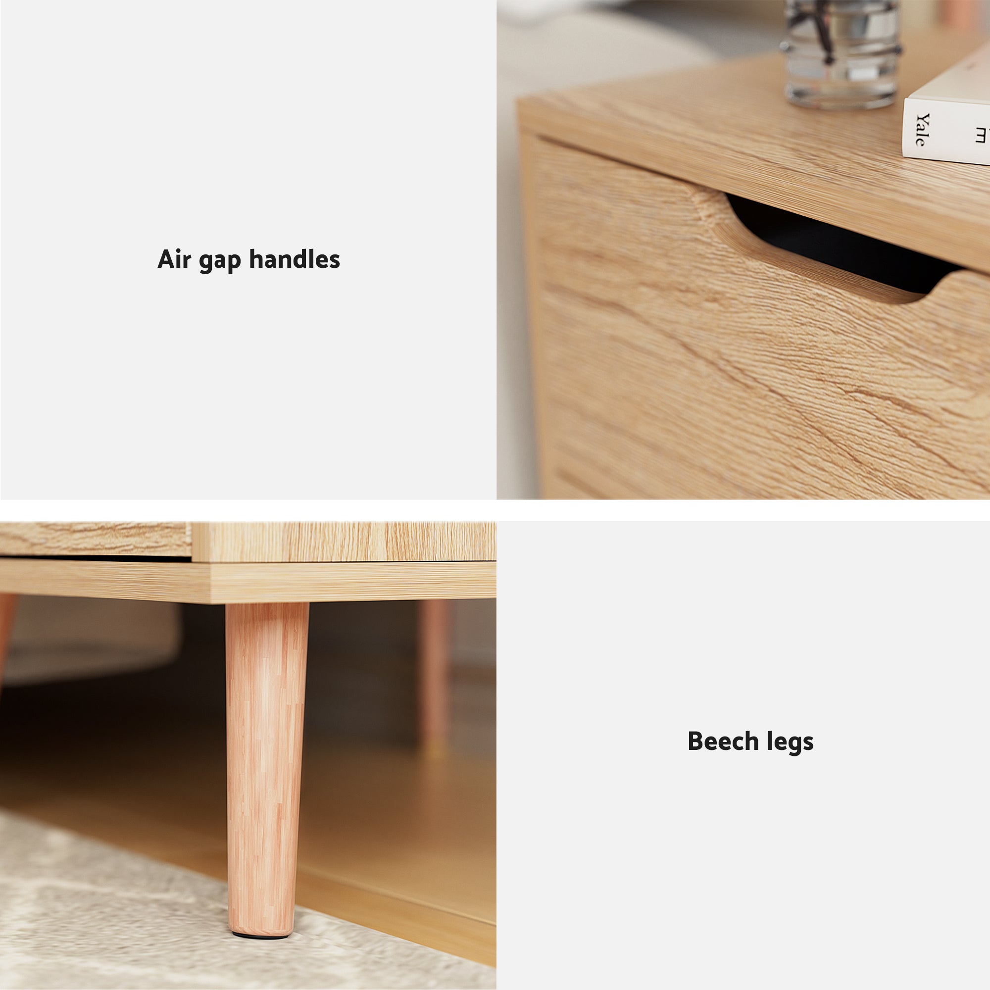 Artiss Gas Lift Queen Bed Frame with Bedside Table Set Boucle Fabric Upholstered Platform Bed Nightstand BFRAME-SET-ELLA-SCAN-BS01