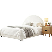 Artiss Gas Lift Queen Bed Frame with Bedside Table Set Boucle Fabric Upholstered Platform Bed Nightstand BFRAME-SET-ELLA-SCAN-BS01