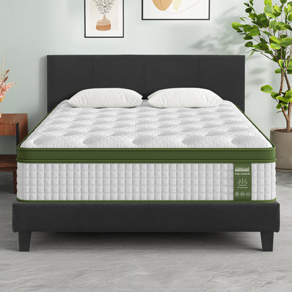 Artiss BedStory Double Bed Frame Mattress Set Platform Upholstered Hybrid Pocket Coil BFRAME-SET-NEO-PC-34-D