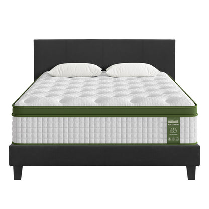 Artiss BedStory Queen Bed Frame Mattress Set Platform Upholstered Hybrid Pocket Coil BFRAME-SET-NEO-PC-34-Q