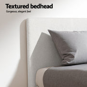 Artiss Single Bed Frame with Hybrid Mattress Set 30cm Medium Firm Platform Headboard Boucle Upholstered BFRAME-SET-NEO-TED-S