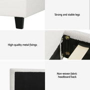 Artiss Single Bed Frame with Hybrid Mattress Set 30cm Medium Firm Platform Headboard Boucle Upholstered BFRAME-SET-NEO-TED-S