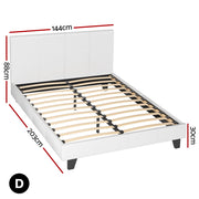 Artiss Double Bed Frame and BedStory Hybrid Mattress Bundle with Headboard White BFRAME-SET-NEO-XF-34-D