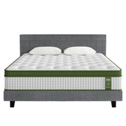 Artiss BedStory King Bed Frame Set With Hybrid Mattress Medium Firm Linen Grey BFRAME-SET-NEO-XF-34-K