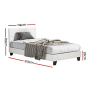 Artiss King Single Bed Set with BedStory Hybrid Mattress Upholstered Platform White Boucle Fabric BFRAME-SET-NEO-XF-34-KS