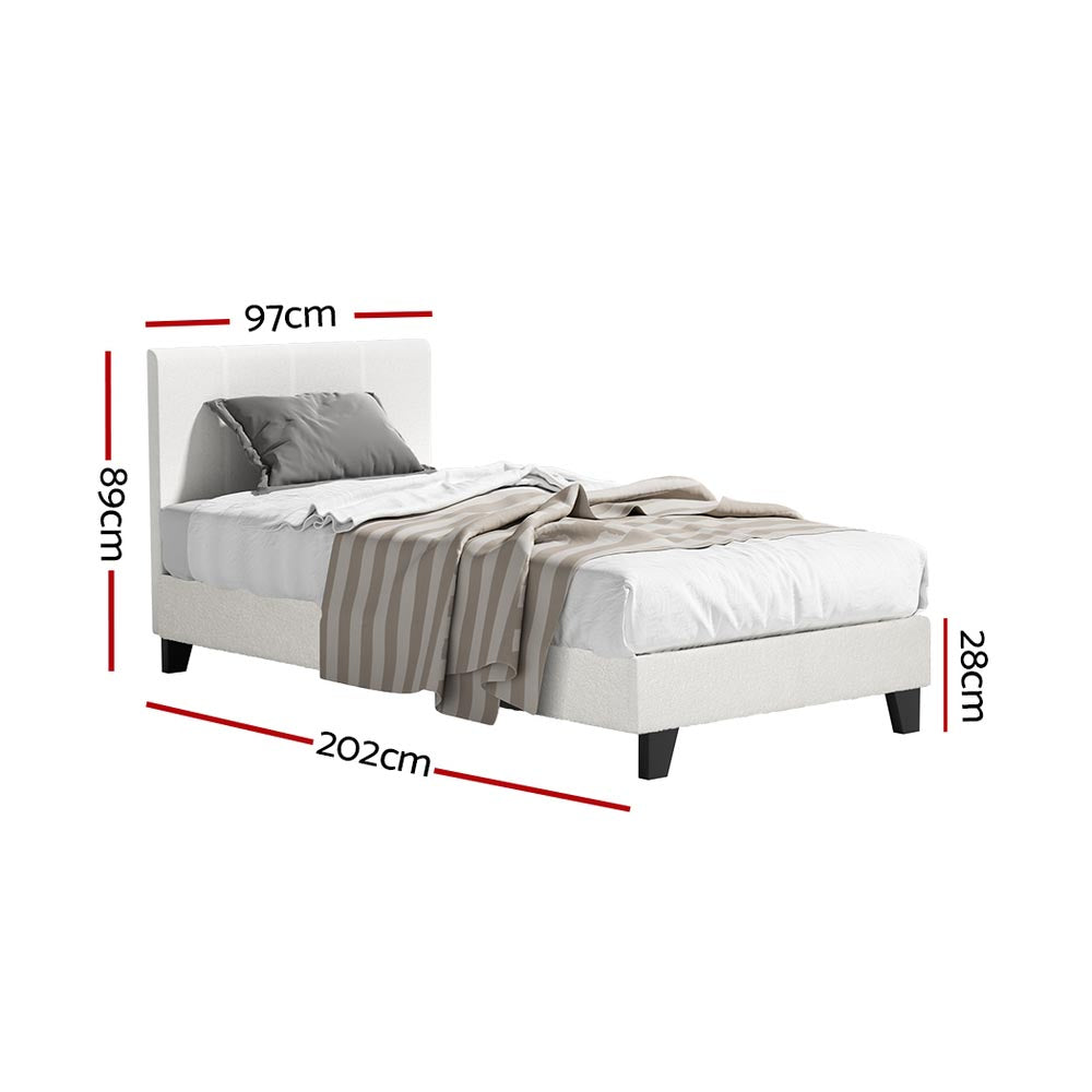 Artiss BedStory Single Bed Frame Mattress Bundle Platform Headboard Medium Firm Hybrid White BFRAME-SET-NEO-XF-34-S