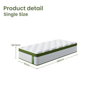 Artiss BedStory Single Bed Frame Mattress Bundle Platform Headboard Medium Firm Hybrid White BFRAME-SET-NEO-XF-34-S