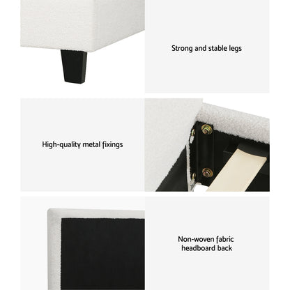 Artiss BedStory Single Bed Frame Mattress Bundle Platform Headboard Medium Firm Hybrid White BFRAME-SET-NEO-XF-34-S