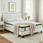 Artiss Double Bed Frame Platform White PVC Leather Hybrid Mattress Modern BFRAME-SET-NEO-XFMA-D
