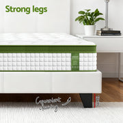 Artiss Double Bed Frame Platform White PVC Leather Hybrid Mattress Modern BFRAME-SET-NEO-XFMA-D