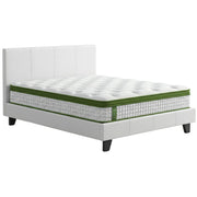 Artiss Double Bed Frame Platform White PVC Leather Hybrid Mattress Modern BFRAME-SET-NEO-XFMA-D