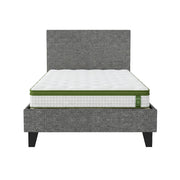 Artiss BedStory Single Bed Frame and Mattress Set, 30cm Hybrid Cooling Gel Mattress with Grey Upholstered Wooden Platform Base, Modern Bedroom Furniture Bundle