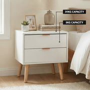 Artiss Double Bed Frame Scallop Headboard Pink Velvet with 2 Drawer Bedside Table BFRAME-SET-ROSY-BS-03