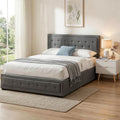 Artiss Upholstered Queen Gas Lift Storage Bed Frame with 2-Drawer Bedside Table Set BFRAME-SET-TIYO-BS-03
