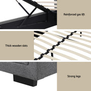 Artiss Upholstered Queen Gas Lift Storage Bed Frame with 2-Drawer Bedside Table Set BFRAME-SET-TIYO-BS-03