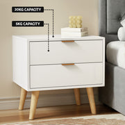 Artiss Upholstered Queen Gas Lift Storage Bed Frame with 2-Drawer Bedside Table Set BFRAME-SET-TIYO-BS-03