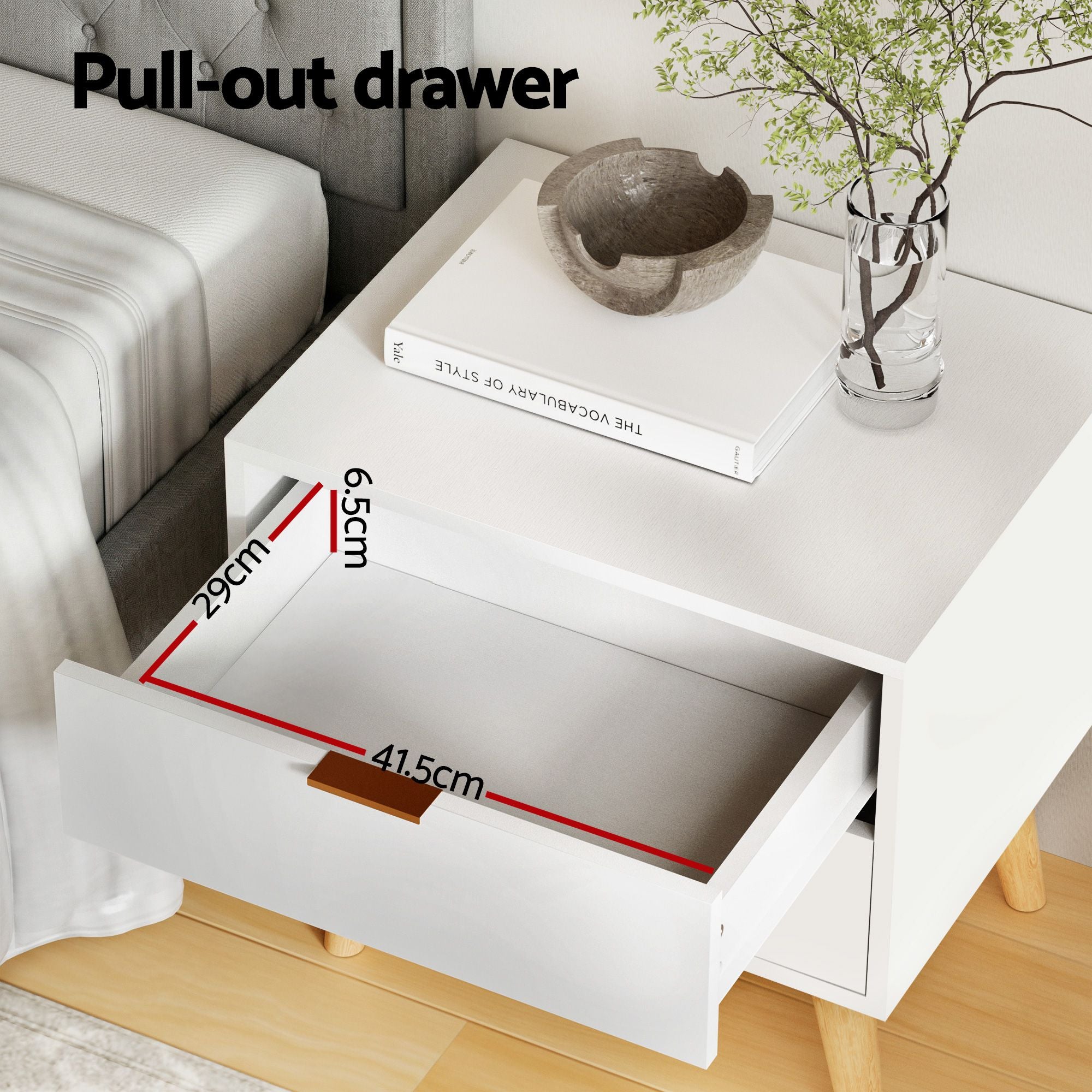 Artiss Upholstered Queen Gas Lift Storage Bed Frame with 2-Drawer Bedside Table Set BFRAME-SET-TIYO-BS-03